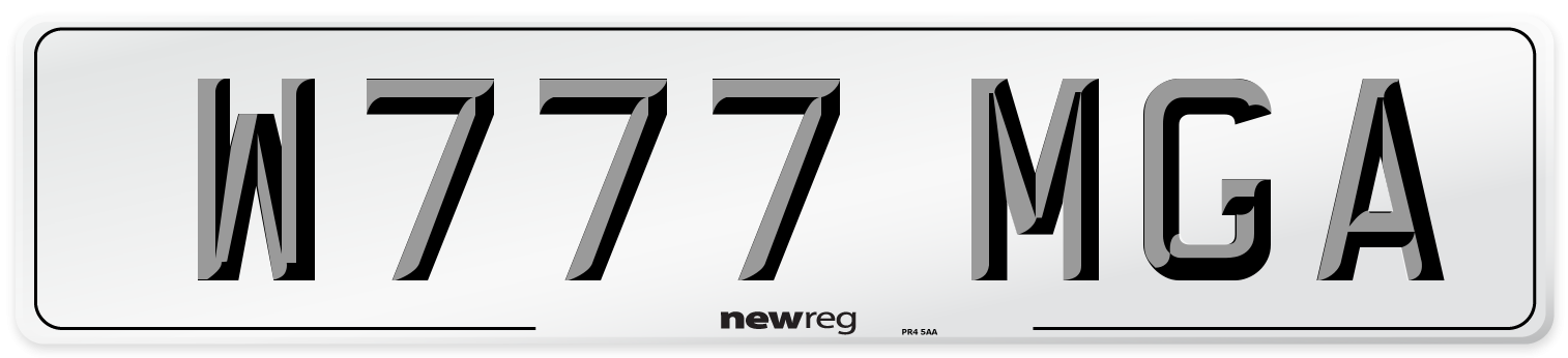 W777 MGA Number Plate from New Reg